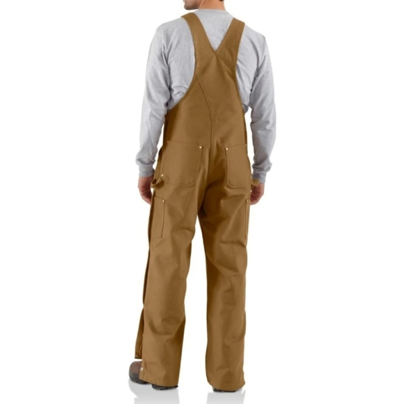 NWT Carhartt Unlined Duck Canvas Zip-to-Thigh Bib Overalls R37-BRN Size 48×32 - Picture 2 of 16